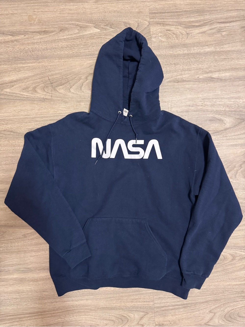 NASA Logo Pullover Hoodie in Navy Blue - Picture 2 of 5
